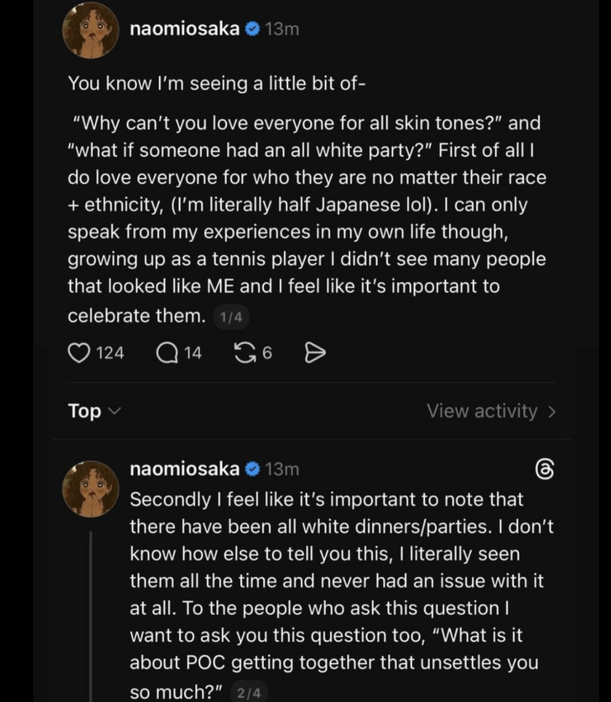 Naomi Osaka Responds to Backlash Over Black Tennis Dinner