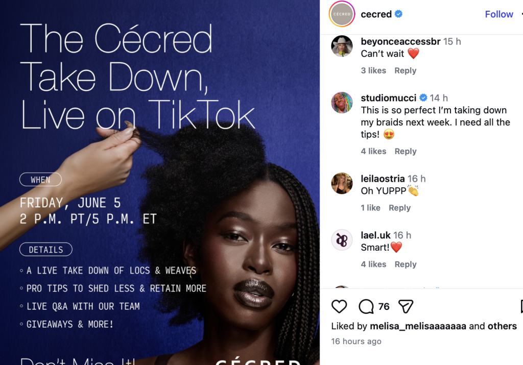 Cécred is Going Live to Show Folks How to Properly Comb Out Their Locs